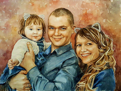 Заказ портрета в Омске – отличный подарок молодой семье!