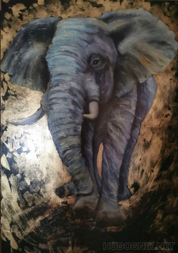 Картина Слон маслом