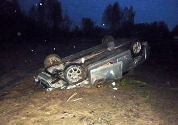 На трассе Омск - Муромцево погиб водитель «Хонды», опрокинувшейся в кювет